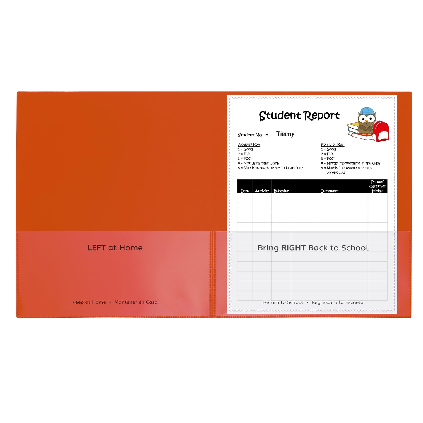 Classroom Connector Folders, Orange, 25/BX, 32002