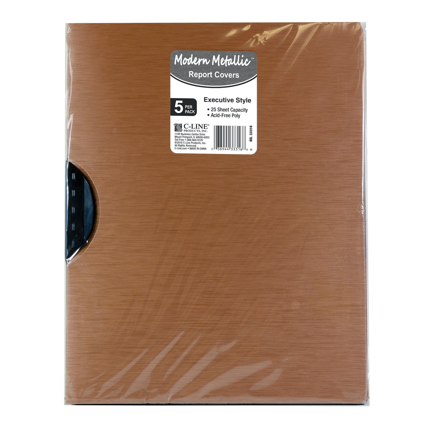 Modern Metallic Executive Style Report Cover, Blackened Bronze, 5/PK, 33316