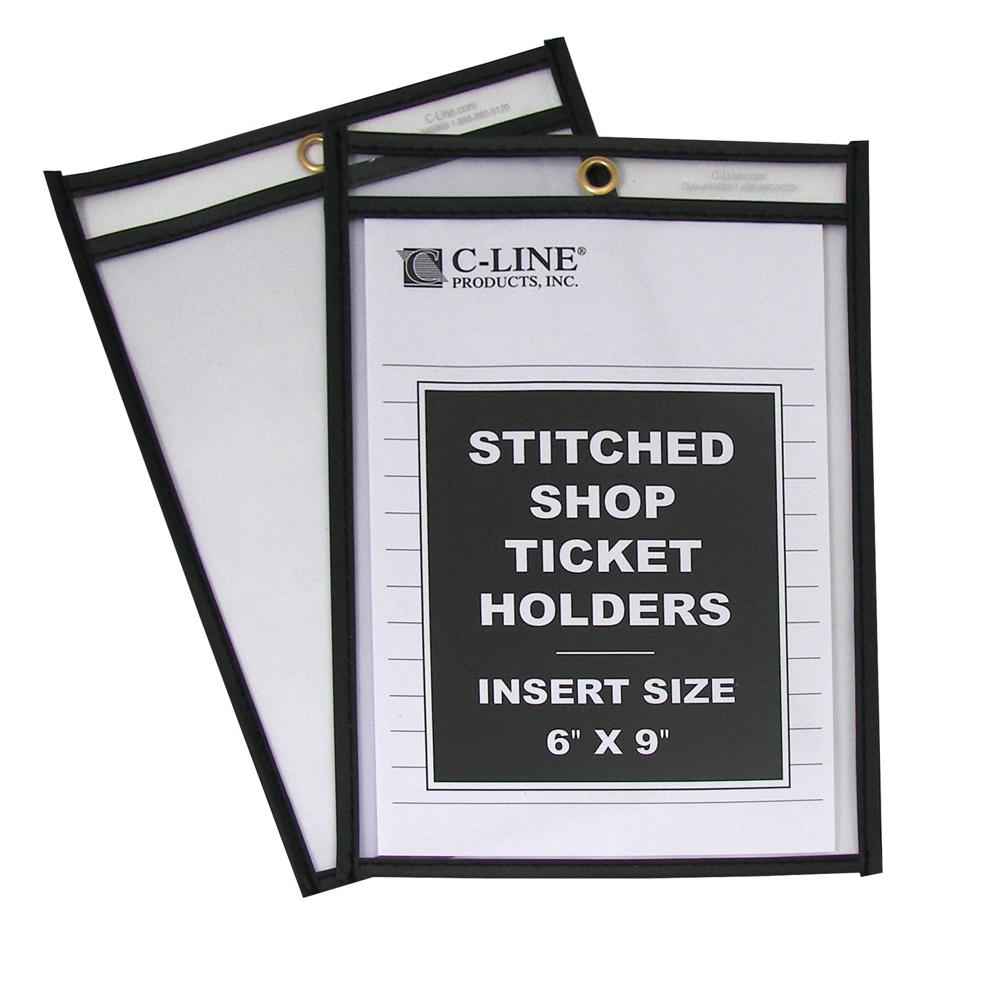 Shop Ticket Holders, Stitched, both sides clear, 6 X 9, 25/BX, 46069