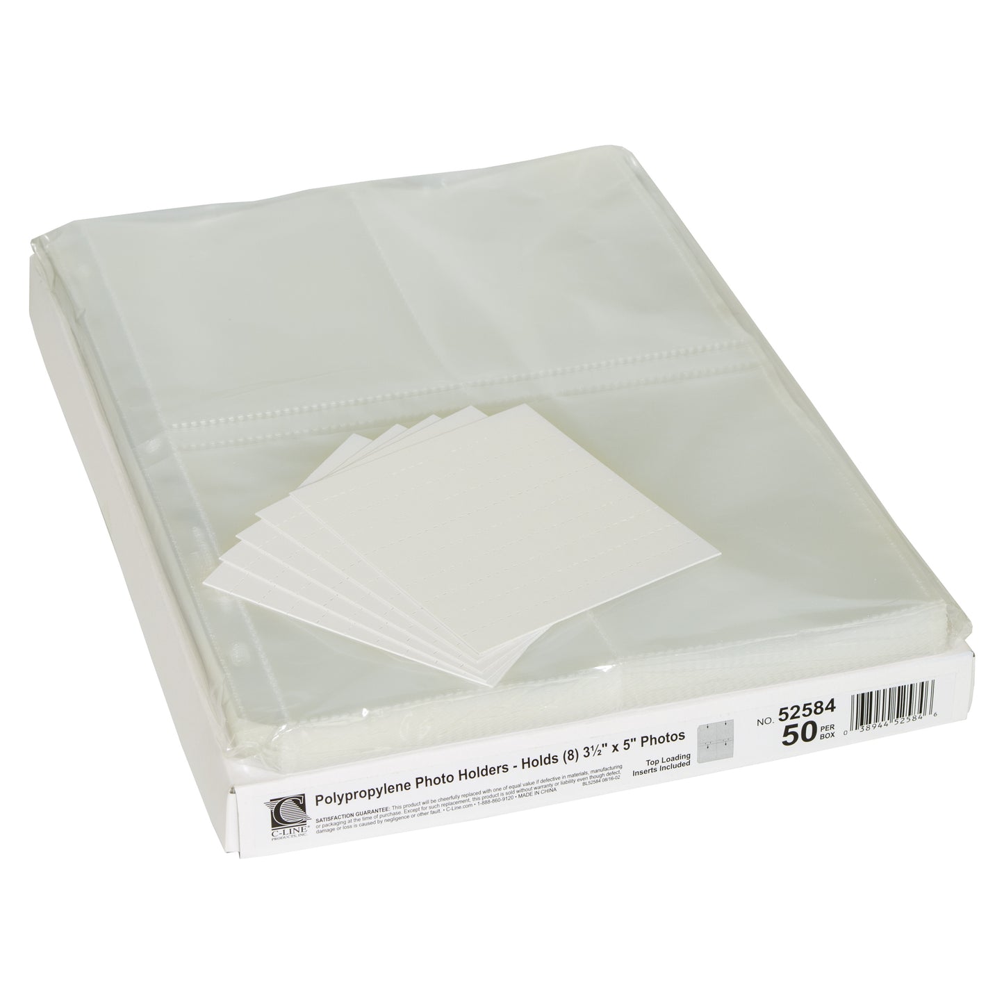 35mm Ring Binder Photo Storage Pages - 3 1/2 x 5, Traditional clear - top load, 11 1/4 x 8 1/8, 50/BX, 52584