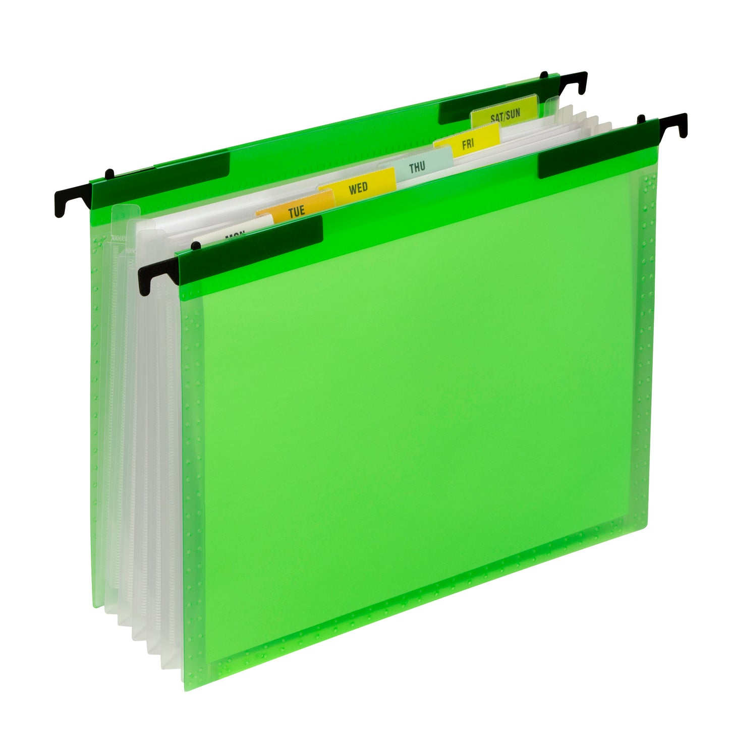 7-Pocket Expanding File with Hanging Tabs, Bright Green, 1/EA (Set of 12 EA)