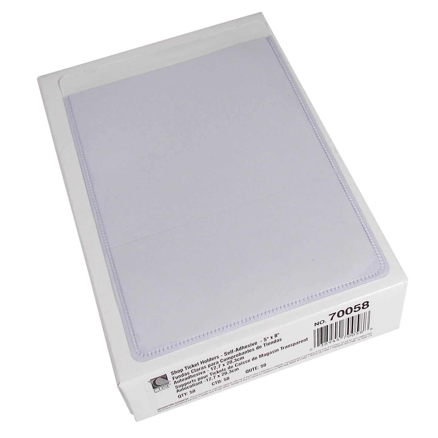 Self-Adhesive Shop Ticket Holder, 5 x 8, 50/BX, 70058
