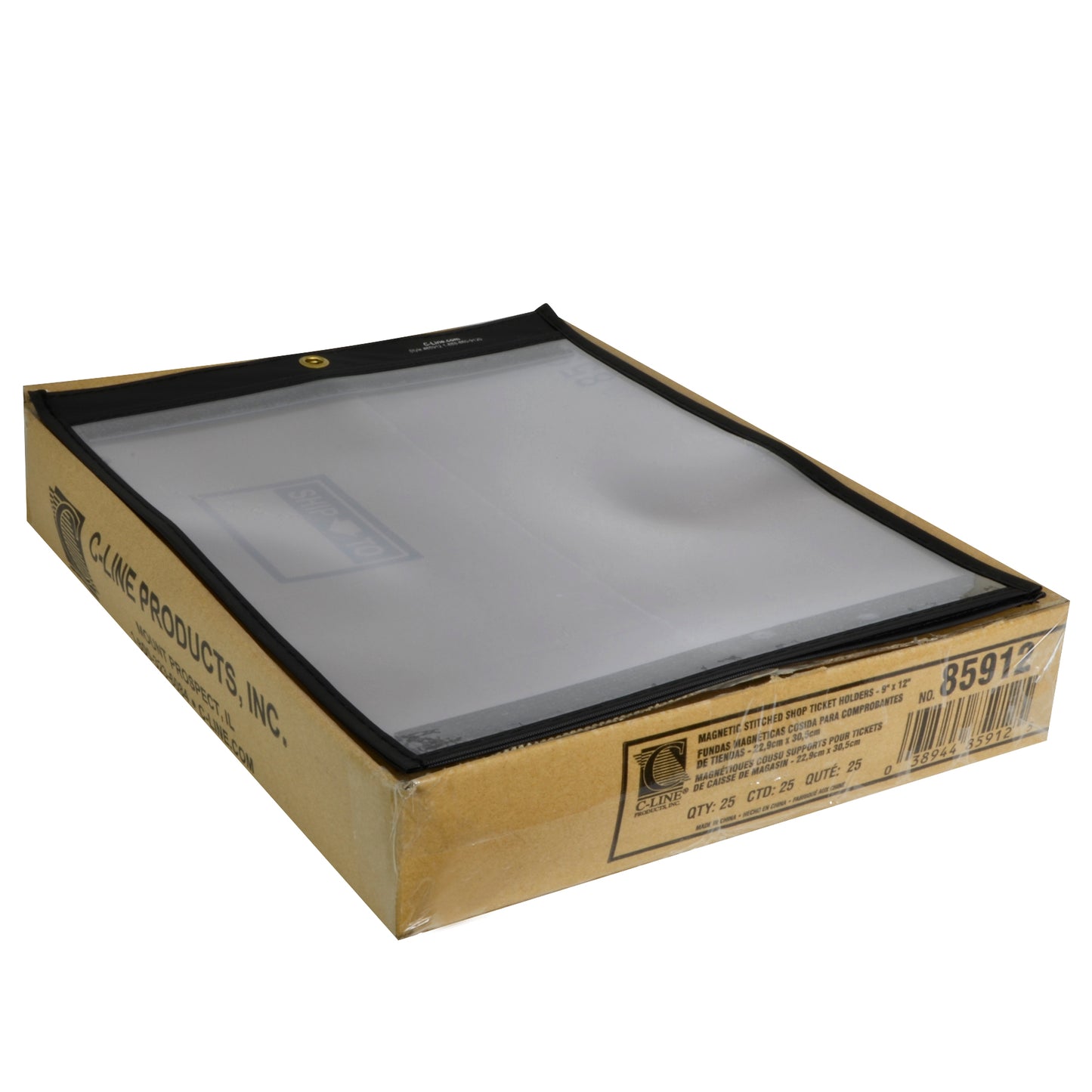 Magnetic Stitched Shop Ticket Holder, 9 x 12, 25/CT, 85912