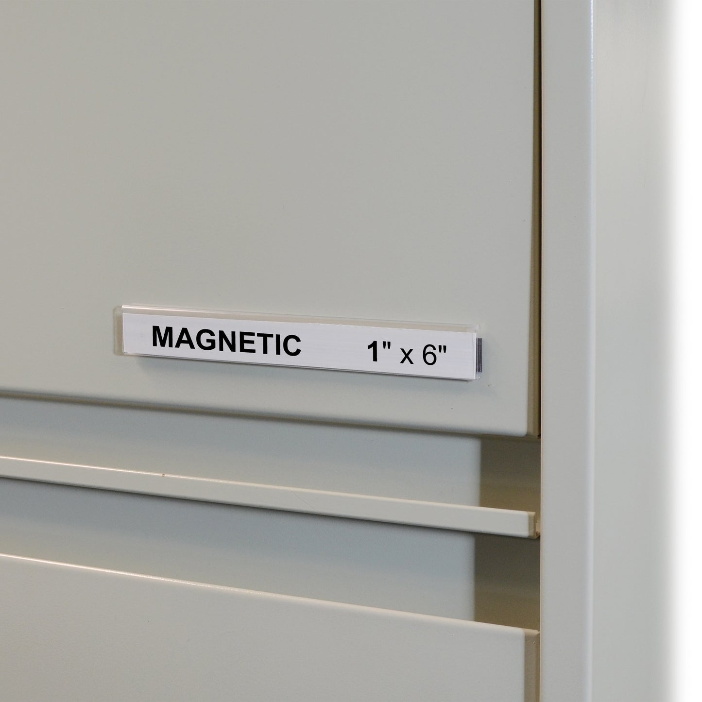 HOL-DEX Magnetic Shelf/Bin Label Holders, 1 inch Magnetic Label Holder, 10/BX, 87227