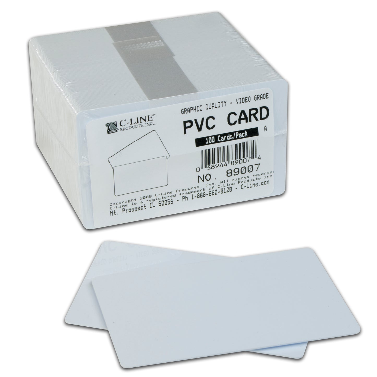 Graphics Quality Video Grade PVC Card, 100/PK, 89007