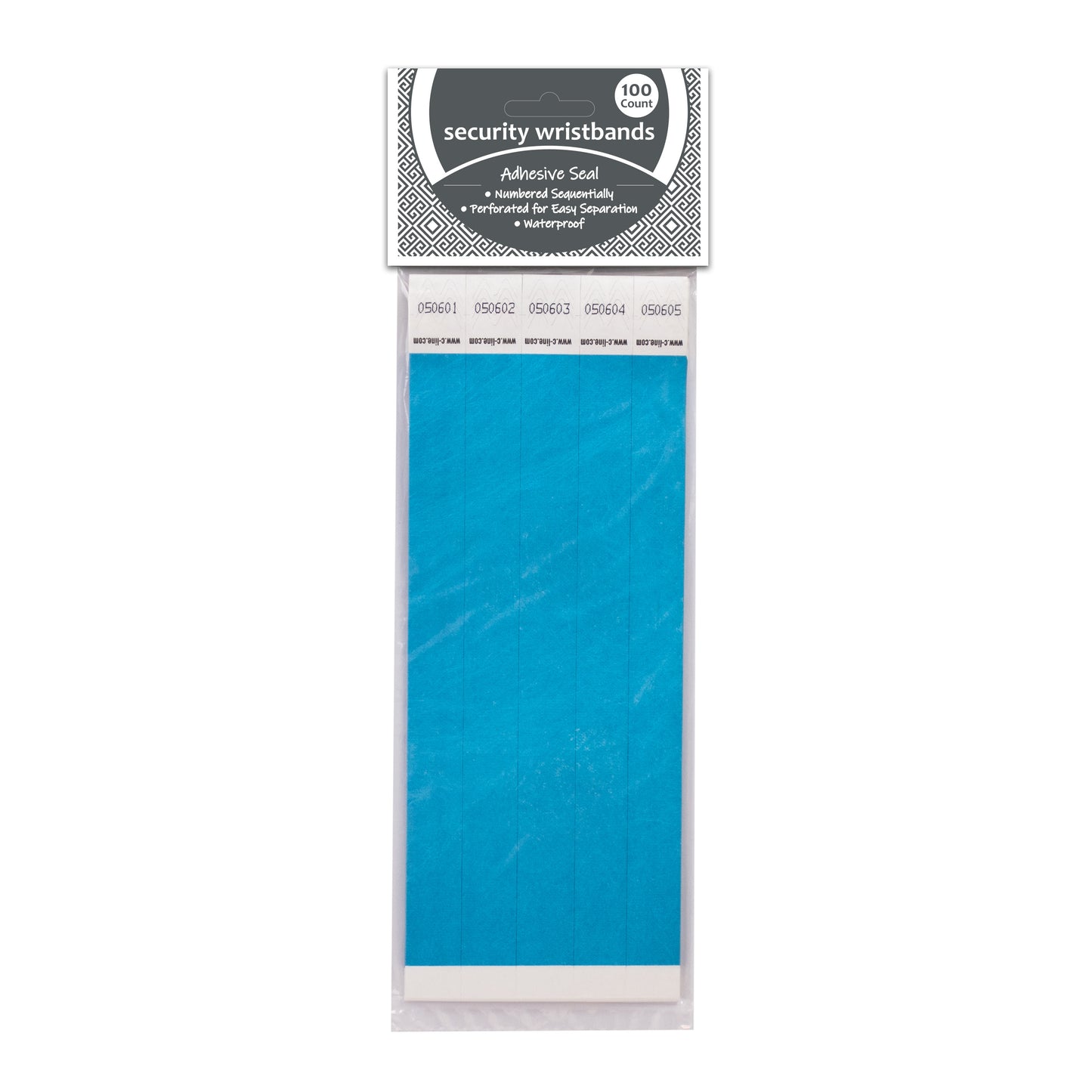DuPont Tyvek Security Wristbands, Blue, 100/PK, 89105