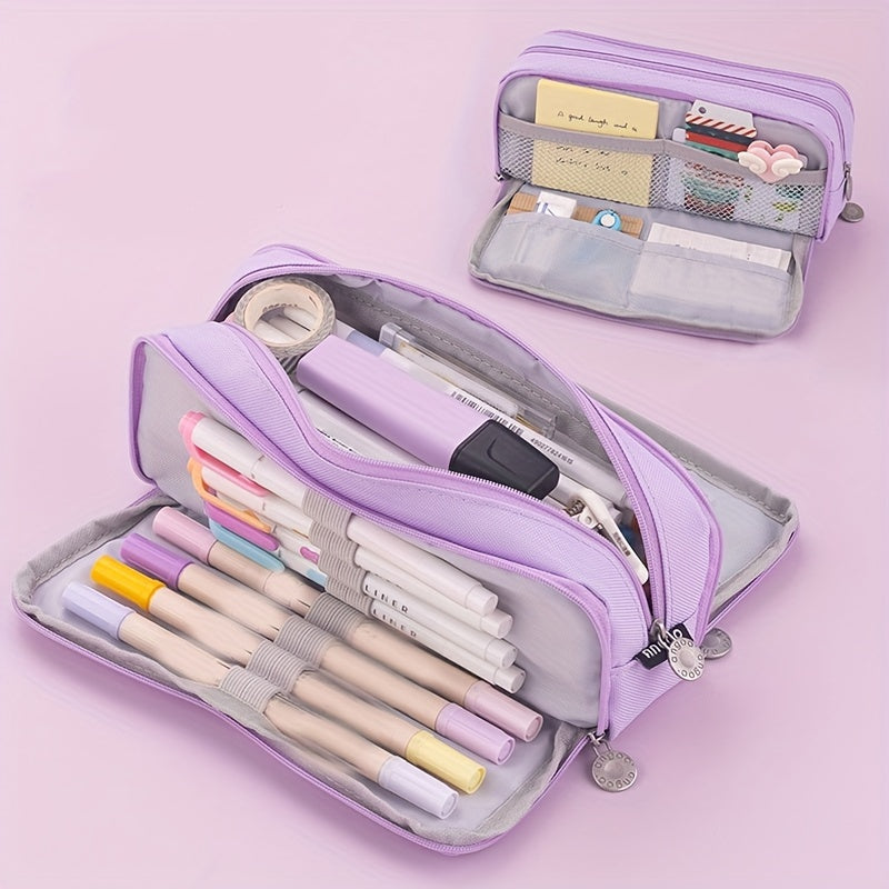 Large-Capacity Three-Layer Pencil Case