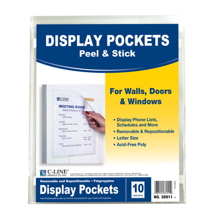 Display Pockets, 8 1/2 x 11, 10/PK (Set of 12 PK)