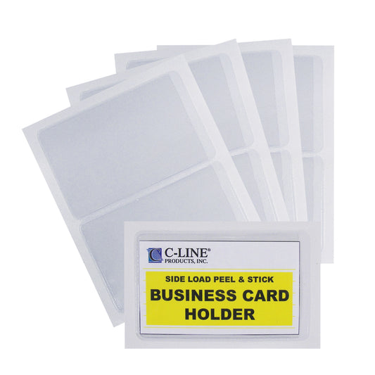 Self-Adhesive Business Card Holder, Side Load, 2 x 3 1/2, 10/PK (Set of 5 PK)