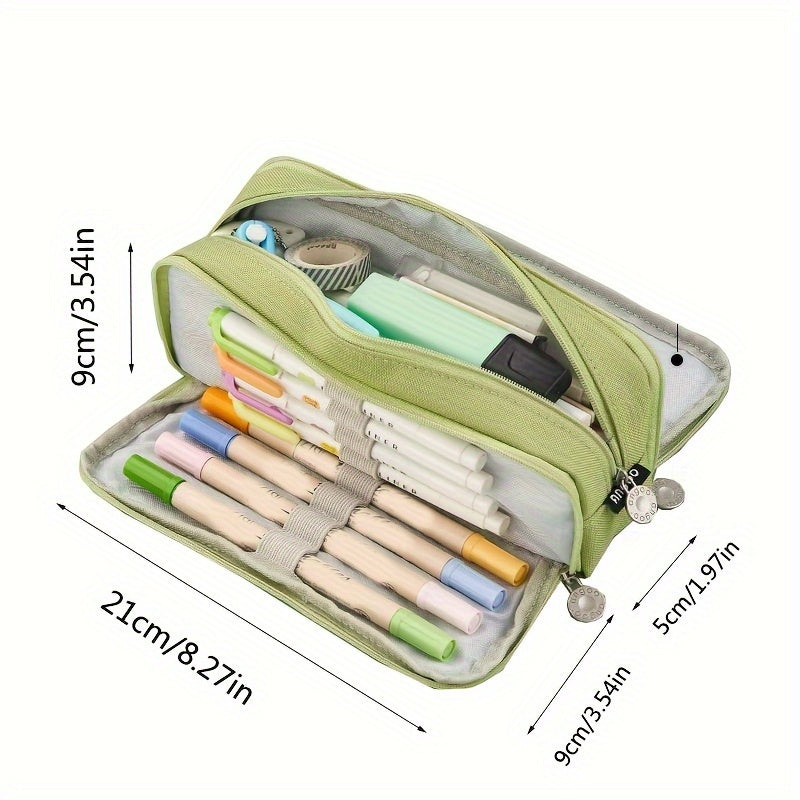Large-Capacity Three-Layer Pencil Case