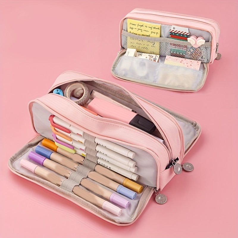 Large-Capacity Three-Layer Pencil Case
