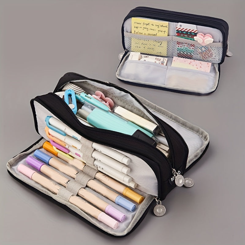 Large-Capacity Three-Layer Pencil Case