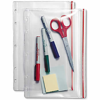 CLEAR ZIPPER CASES, 5 RINGS - 7-1/2INX 10-5/8IN- C